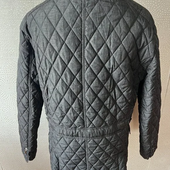 Gutteridge Men's Gray Brown Long Sleeve Button-Down Quilted Jacket Size 52
